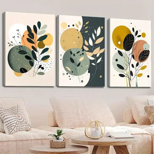 3pcs Abstract Minimalist Boho Art Wall Art Canvas Unframed - High Quality Print 100% Australian Made Wall Canvas - Bella Home Decor