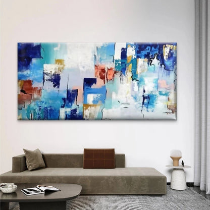 Abstract Colorful Blocks Wall Art Canvas Office Home Room Framed 120x60cm