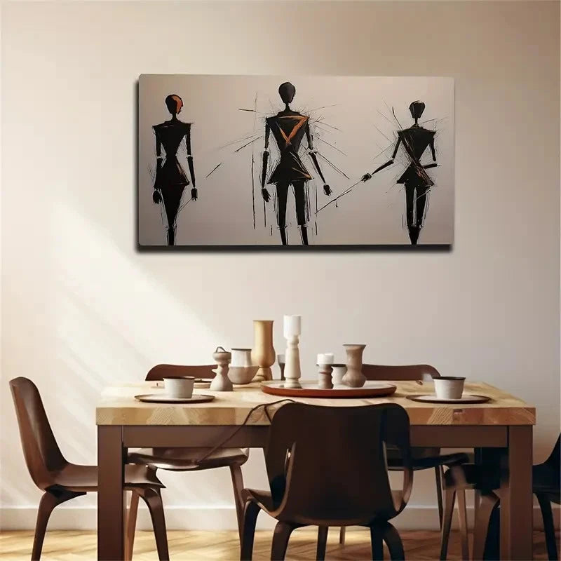 Three Abstract Dimensional Wall Art Canvas Office Home Room Framed 120x60cm