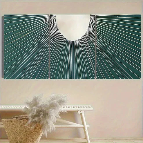 3pcs Geometric Optical Illusion Wall Art Canvas Unframed - High Quality Print 100% Australian Made Wall Canvas - Bella Home Decor