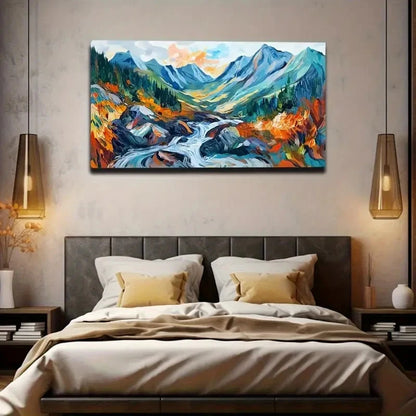 Majestic Mountain Landscape Wall Art Canvas Office Home Room Framed 120x60cm