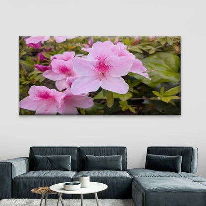 Pink Azalea Flowers Wall Art Canvas Office Home Room Framed 120x60cm