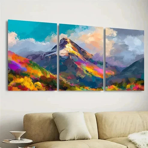 3pcs Mount in Switzerland, Mountain  Wall Art Set Canvas Unframed - High Quality Print 100% Australian Made Wall Canvas