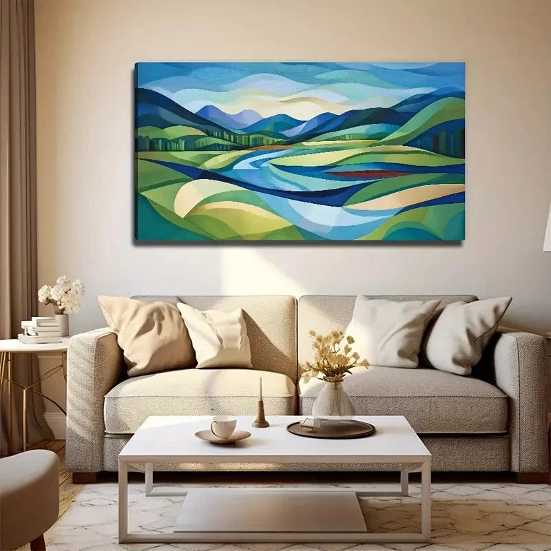 Modern Landscape Decor Wall Art Canvas Office Home Room Framed 120x60cm