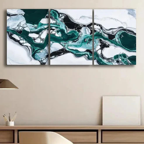 3pcs Antarctic Ice Shelf Nature Green Perfect Wall Art Set Canvas Unframed - High Quality Print 100% Australian Made Wall Canvas - Bella Home Decor