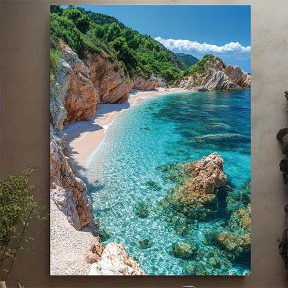 Capriccioli Sardinia Beach 60x90cm Metal Print Ready to Hang