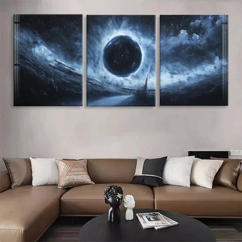 3pcs Cosmic Black Hole Dark Nebula Perfect Wall Art Canvas Unframed – High Quality Print 100% Australian Made Wall Canvas