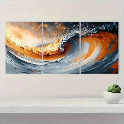 3pcs Brown Abstract Texture AT Wall Art Canvas Unframed – High Quality Print 100% Australian Made Wall Canvas - Bella Home Decor