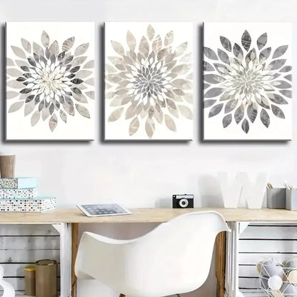 3pcs Modern Minimalist Abstract Floral Art Canvas Framed 40x60cm - High Quality Print 100% Australian Made Wall Canvas Ready to Hang - Bella Home Decor