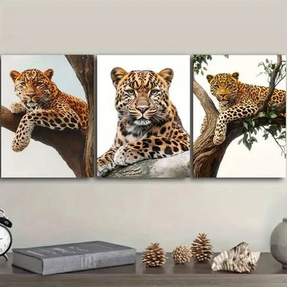 3pcs Leopard Wall Art Set Canvas Unframed – High Quality Print 100% Australian Made Wall Canvas - Bella Home Decor