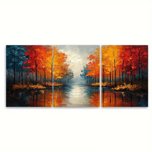 3pcs Abstract Colorful Nature Landscape Metal Print Ready to Hang Art