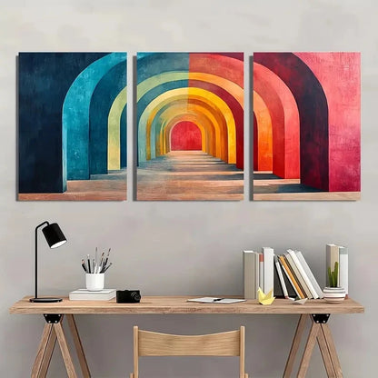 3pcs Arches Abstract Shape Dustin Way Perfect Wall Art Set Canvas Framed 40x60cm - High Quality Print 100% Australian Made Wall Canvas Ready to Hang - Bella Home Decor