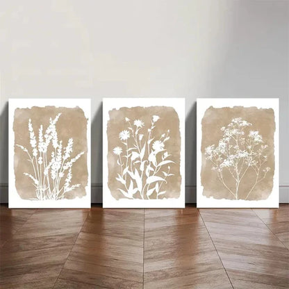 3pcs Rustic Floral , Botanical   Wall Art Set Canvas Unframed - High Quality Print 100% Australian Made Wall Canvas