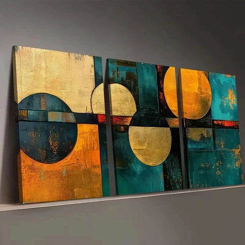 3pcs Stylish Abstract Geometric Graphic Perfect Wall Art Canvas Unframed – High Quality Print 100% Australian Made Wall Canvas