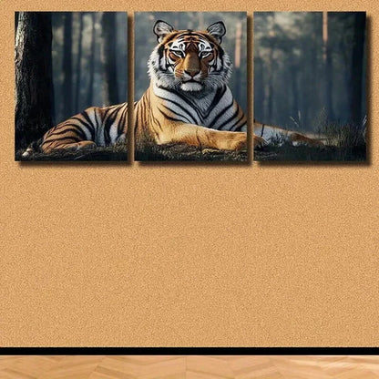 3pcs Tiger in Ancient Forest Mural Decor  Wall Art Set Canvas Unframed - High Quality Print 100% Australian Made Wall Canvas