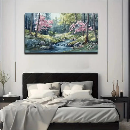 Flowers In the Outdoor Forest Wall Art Canvas Office Home Room Framed 120x60cm