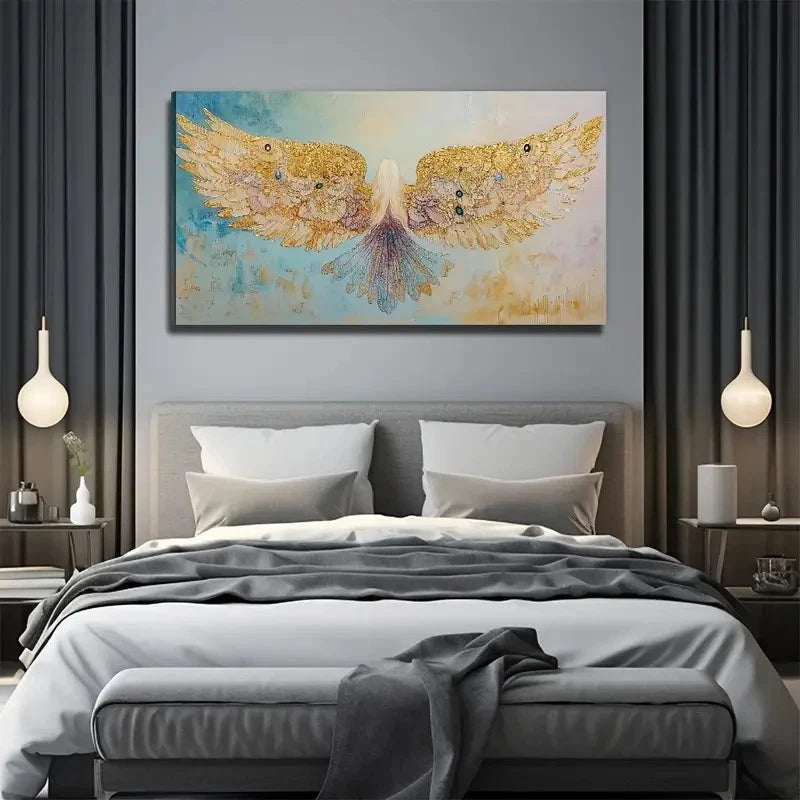Flying Angel Suitable Wall Art Canvas Office Home Room Framed 120x60cm