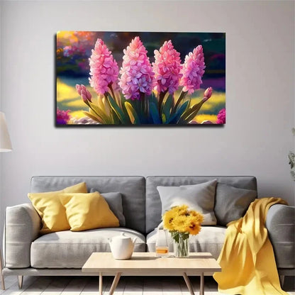 Vibrant Pink Hydrangea Flowers Wall Art Canvas Office Home Room Framed 120x60cm