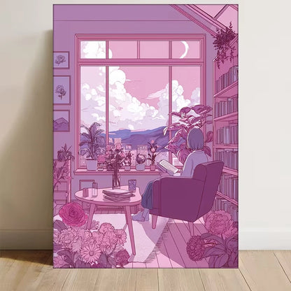 Typography Pastel Apartment 60x90cm Metal Print Ready to Hang