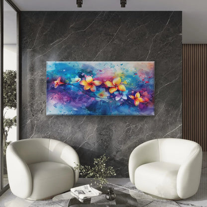 Watercolor Hibiscus Flowers Wall Art Canvas Office Home Room Framed 120x60cm