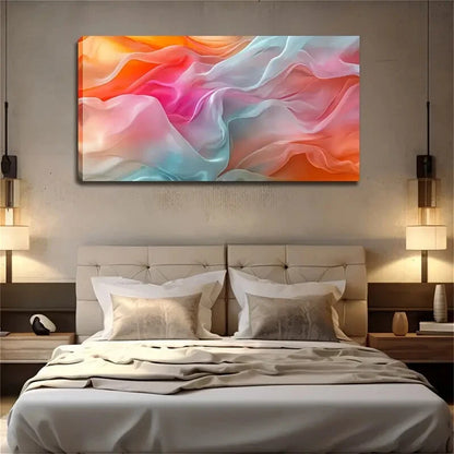 Blue And Other Soft Colors Flow Wall Art Canvas Office Home Room Framed 120x60cm - Bella Home Decor