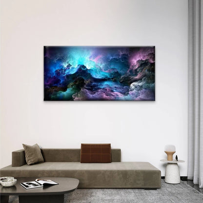 Colored Clouds Line Cosmic Wall Art Canvas Office Home Room Framed 120x60cm