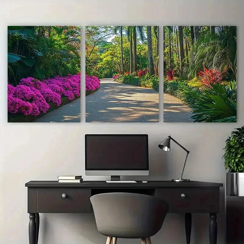 3pcs Florianopolis Tropical Botanical  Perfect Wall Art Set Canvas Framed 50x70cm - High Quality Print 100% Australian Made Wall Canvas Ready to Hang