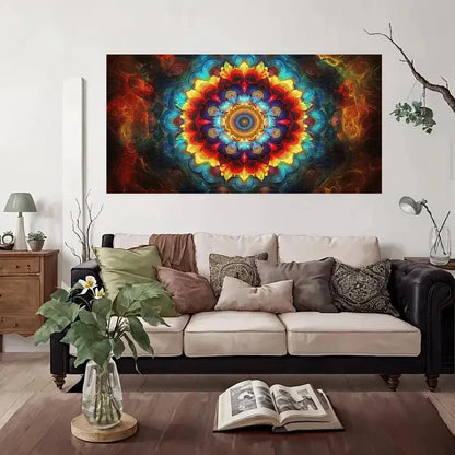 Vibrant Modern Vintage Design Wall Art Canvas Office Home Room Framed 120x60cm
