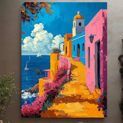 Puerto Rico Inspired Old San Juan Landscape  60x90cm Metal Print Ready to Hang