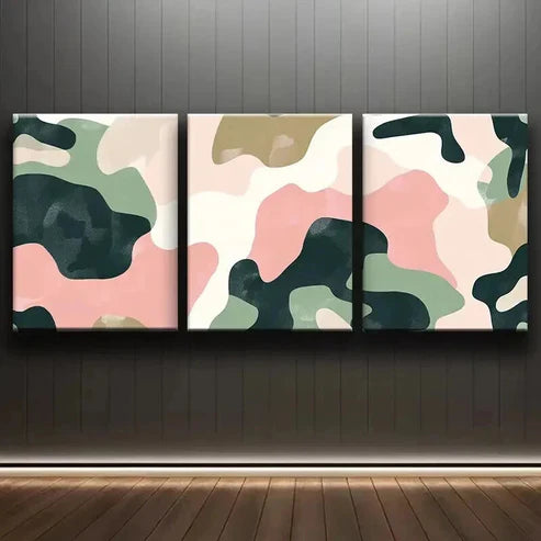 3pcs Soft Abstract Shape Decorative Painting Art Set Canvas Unframed - High Quality Print 100% Australian Made Wall Canvas