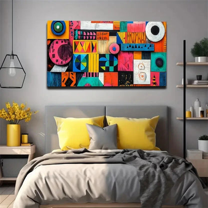 Minimalist Abstract Geometric Wall Art Canvas Office Home Room Framed 120x60cm - Bella Home Decor