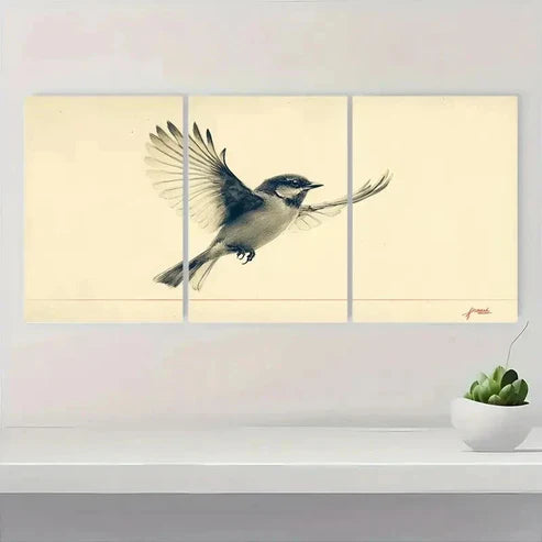 3pcs Minimalist Birds Neutral Nature Wall Art Canvas Unframed - High Quality Print 100% Australian Made Wall Canvas