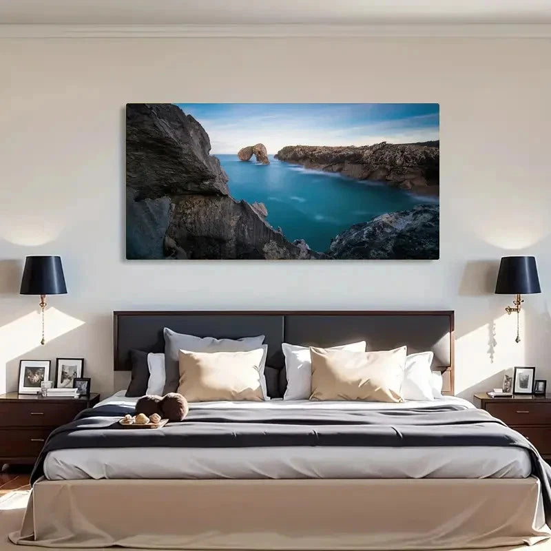Stunning Sea Cliffs & Ocean Vie Wall Art Canvas Office Home Room Framed 120x60cm