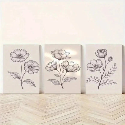 3pcs Magnolia Flowers Canvas  Wall Art Set Canvas Framed 40x60cm - High Quality Print 100% Australian Made Wall Canvas Ready to Hang