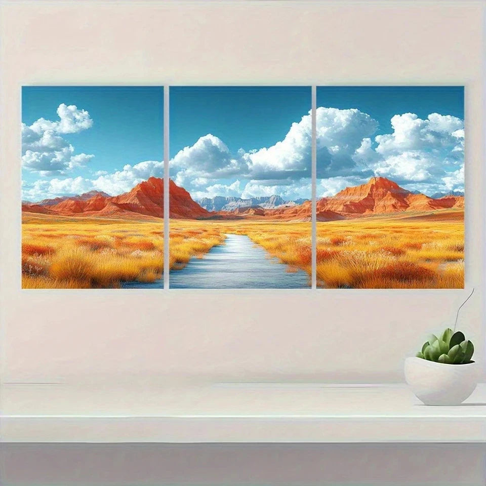 3pcs Badlands National Park Modern Style Metal Print Ready to Hang Art - Bella Home Decor