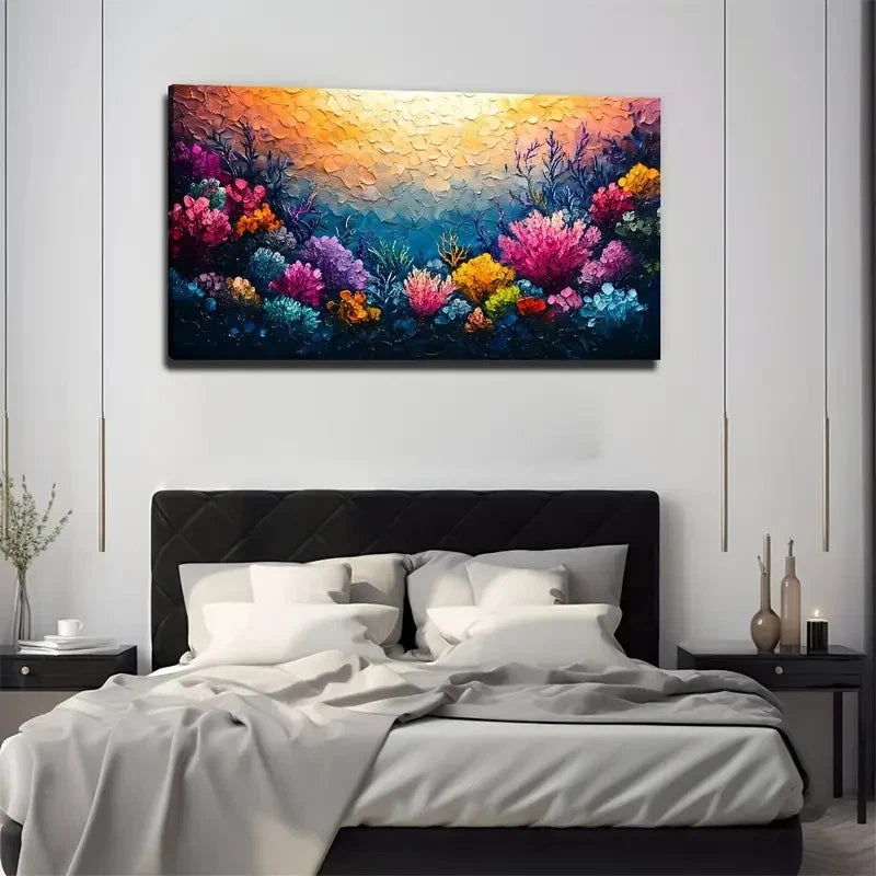 Modern Bohemian Coral Reef Wall Art Canvas Office Home Room Framed 120x60cm