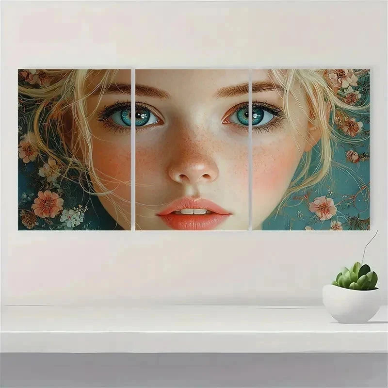 3pcs Vibrant Whimsical Bea Fine Giclée Perfect Wall Art Set Canvas Framed 60x90cm - High Quality Print 100% Australian Made Wall Canvas Ready to Hang
