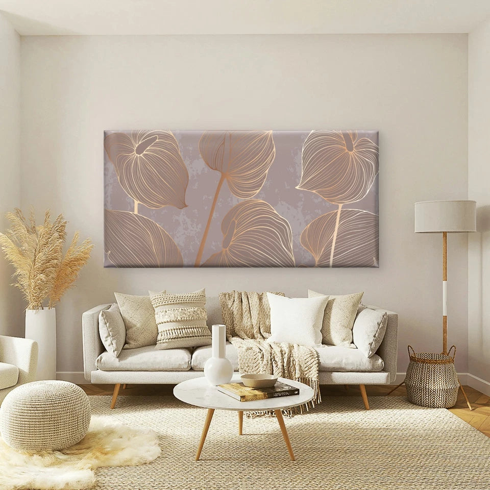 Abstract Floral pattern Wall Art Canvas Office Home Room Framed 120x60cm - Bella Home Decor