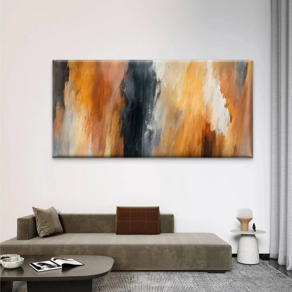 Abstract Textured Stroke Wall Art Canvas Office Home Room Framed 120x60cm
