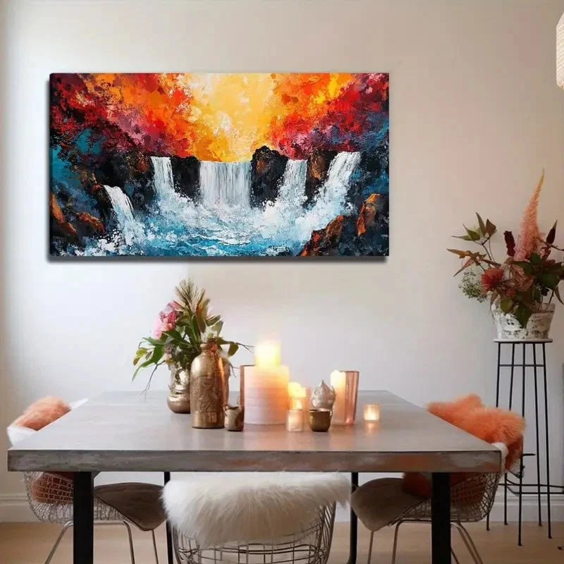 Funny Waterfall Suitable Wall Art Canvas Office Home Room Framed 120x60cm