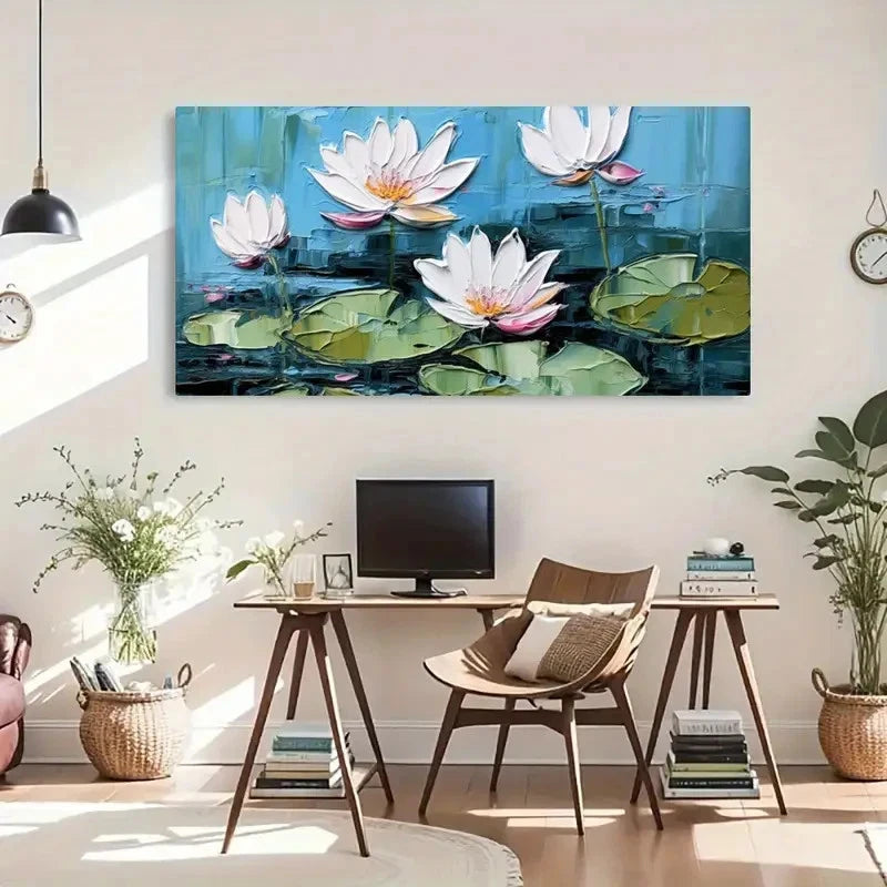 Chic Pink Lotus Bloom Wall Art Canvas Office Home Room Framed 120x60cm - Bella Home Decor