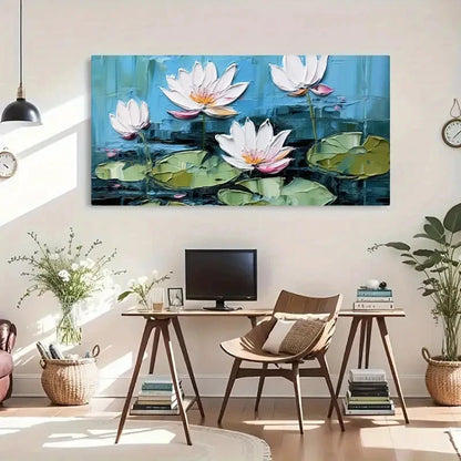 Chic Pink Lotus Bloom Wall Art Canvas Office Home Room Framed 120x60cm - Bella Home Decor
