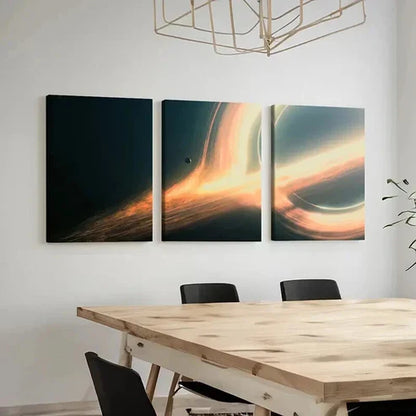 3pcs Sci-Fi Space Futuristic Planet & Black Hole Wall Art Canvas Unframed - High Quality Print 100% Australian Made Wall Canvas