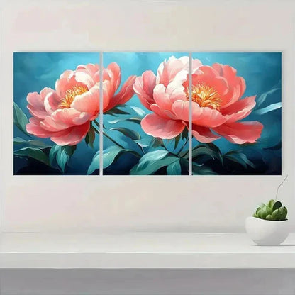 3pcs Vibrant Floral Nature-Inspired TU Wall Art Set Canvas Unframed - High Quality Print 100% Australian Made Wall Canvas - Bella Home Decor