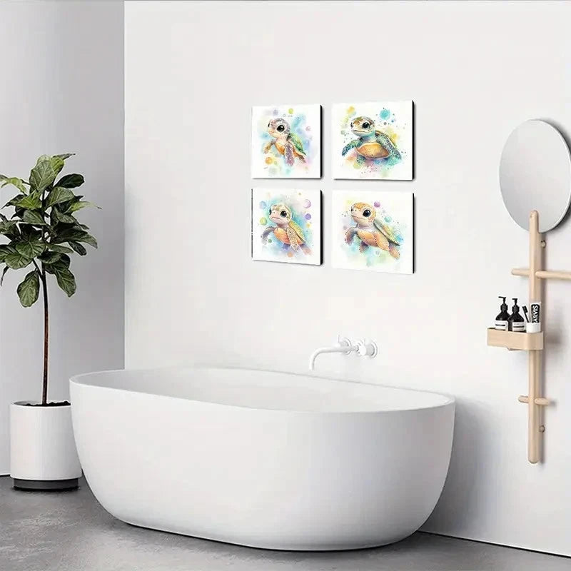 4pcsTurtle ArtWall Art Canvas Framed