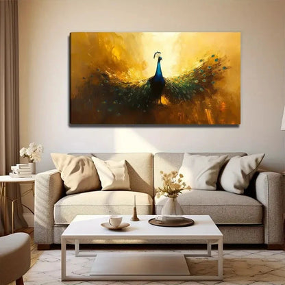 Bird King Open Screen Peacock Wall Art Canvas Office Home Room Framed 120x60cm
