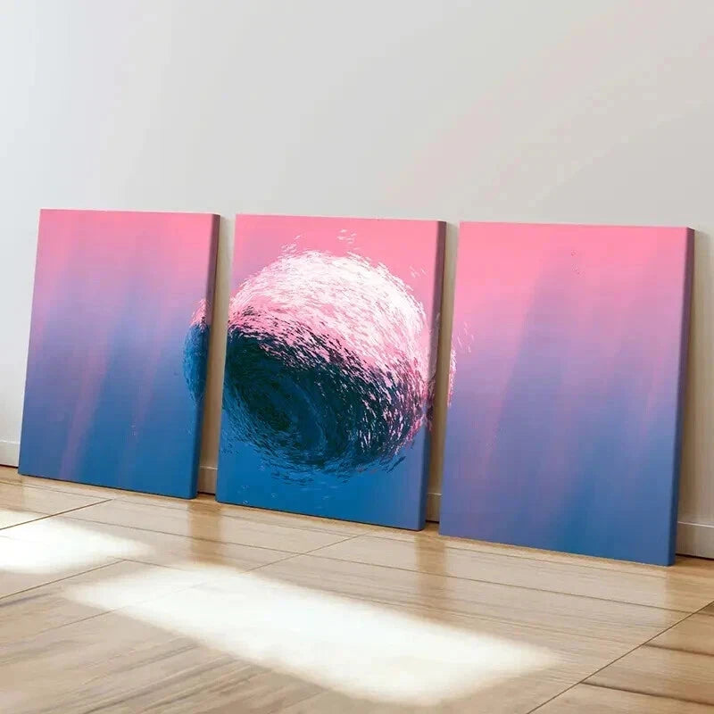 3pcs Abstract Pink Bubbles Decoration Wall Art Set Canvas Framed 40x60cm - High Quality Print 100% Australian Made Wall Canvas Ready to Hang - Bella Home Decor