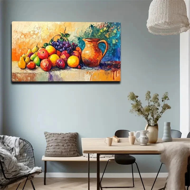 Vibrant Fruit Still Life Modern Wallc Art Canvas Office Home Room Framed 120x60cm