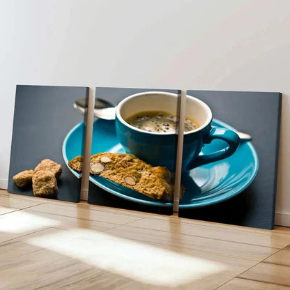 3pcs Breakfast Coffee Cookies Modern Wall Art Set Canvas Framed 40x60cm - High Quality Print 100% Australian Made Wall Canvas Ready to Hang