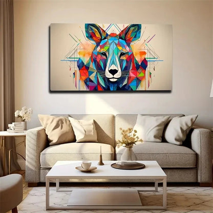 Colorful Geometric Deer Head Wall Art Canvas Office Home Room Framed 120x60cm
